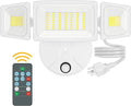 Onforu Plug in Flood Light60W 6000LM Dusk to Dawn Outdoor Lightingwith RemoteIP65 Waterproof3 Adjustable Heads Light for Garage Yard