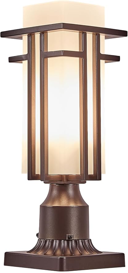 Oil Rubbed Bronze Outdoor Post LightsWaterproof Pole Mount Light Fixture with Pier Mount Adapter(with 3-Inch Pier Mount Base) Exterior Lamp Post Lantern Head for YardGarden Backyard and Porch