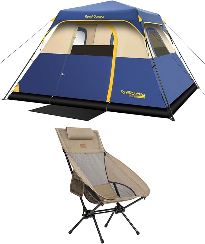 FanttikOutdoor Zeta L8 Max Camping Chair&ampFanttikOutdoor Zeta C4 Pro Camping Tent 4 Person Instant Cabin