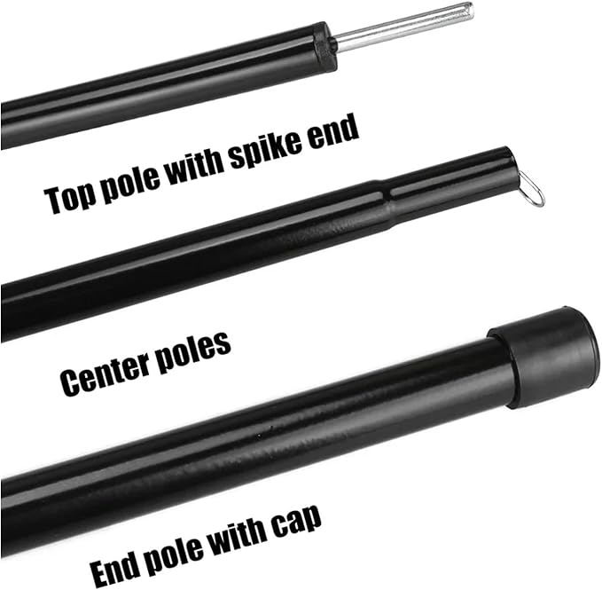 Telescopic Tarp Pole Adjustable Tent Poles Aluminium Alloy Tent Rod Lightweight Rods Camping Awning Shelter Canopy