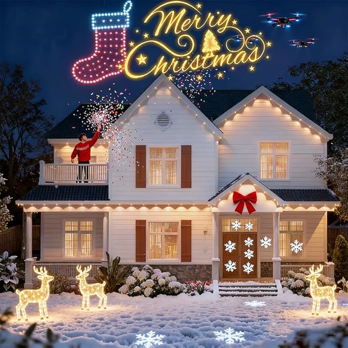 Permanent Outdoor LightsSmart Outdoor Christmas Lights 24V with IC+RGB 20 LED IP67 Waterproof Eaves Lighting with 213 Modes for HolidayParty Daily APP/Remote Control