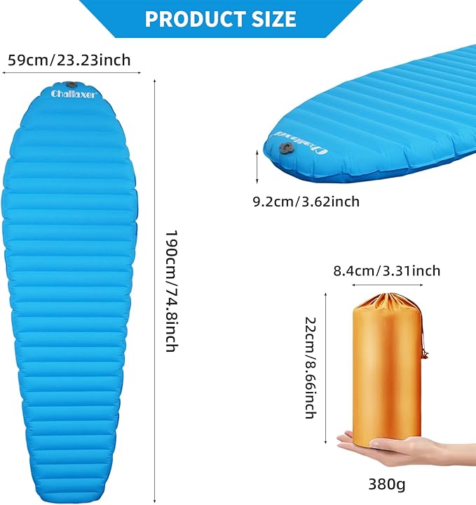 Ultralight Sleeping Pad for Camping 74.8x23.2 Camping Mat with Pump Sack Inflatable Sleeping Pads Compact for Camping Backpacking Hiking Traveling Tent