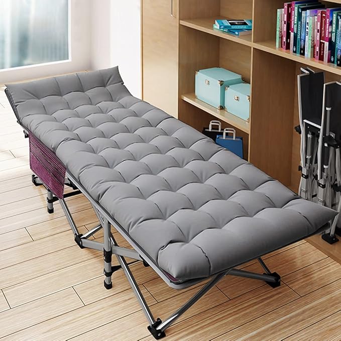 Barbella Folding Camping Cot Folding Cot Camping Cots for Adults Portable Sleeping Cot with Mattress Foldable Outdoor Bed Camp Cots Guest Bed with Carry Bag for Home Office &amp Outdoor Use