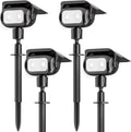Nreonrick Solar Spot Lights 360° Adjustable Solar Lights Outdoor IP65 Waterproof with 2-in-1 Solar Powered Spotlights for Landscape Lighting for Garden Yard Pathway (Cool White 4 Pack)