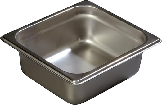 Carlisle FoodService Products Durapan Stainless Steel Pan 1/6 Size Hotel Pan for Catering Buffets Restaurants Stainless Steel 2.5 Inches Deep Silver (Pack of 6)