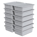 Anbers 13 L Food Service Bus Tub with Lid 12-Pack Restaurant Dish Tubs Grey