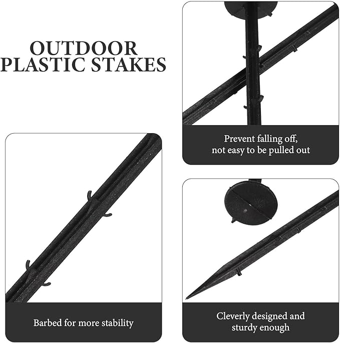 Alipis 100pcs Plastic Ground Anchors and Fixing Stakes 20cm for Garden Greenhouse Shade Net Sturdy Pegs for Outdoor Camping Tent and Landscaping Use