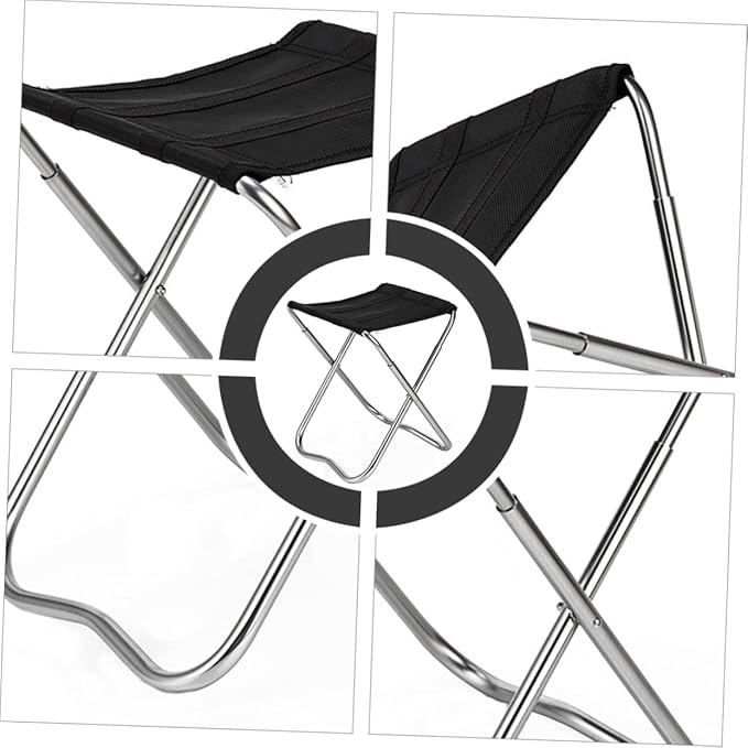 Portable Folding Fishing Stool Chair Lightweight Aluminum Alloy Compact Outdoor Camping Seat for Fishing Hiking and BBQ