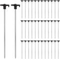 50 Pack Tent Stakes Heavy Duty Camping Stake 10 Inch Yard Stakes Metal Tent Pegs Ground Stakes Tent Spikes for Garden Canopy Outdoor Black