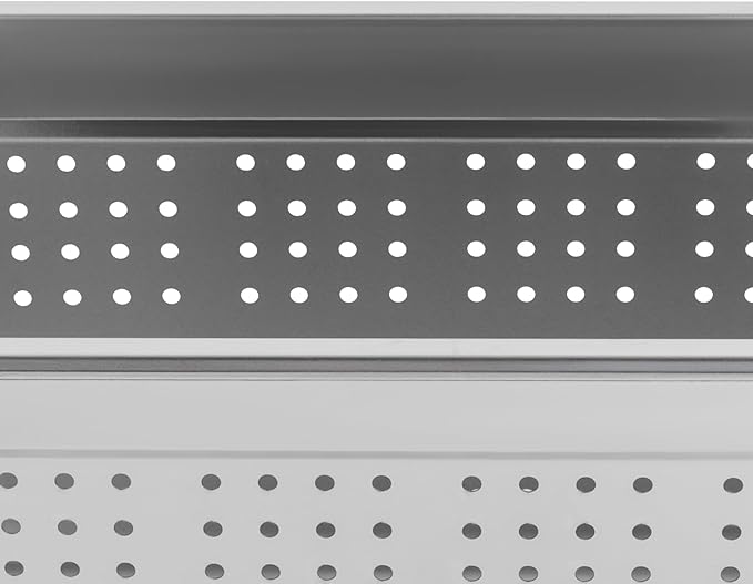 DYNAMI 2-Pack 1/3 Size 6 Deep Perforated Stainless Steel Steam Table Pan Commercial Catering Food Pan