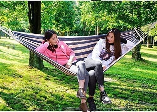 Outdoor Hammock Swing Chair – Double Thick Canvas Anti-Roll 200x150 cm 200 kg Capacity Strong &amp Sturdy Ideal for Camping Travel Backyard and Relaxation