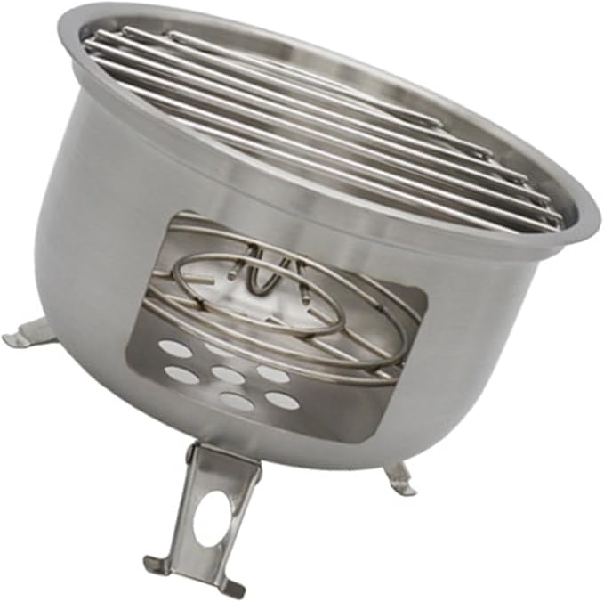Backpacking Survival Stove Stainless Steel Wood Burning Stove For BBQ Picnics Portable Charcoal Grills Cooking Equipment