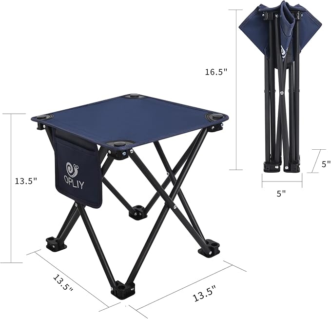 Opliy Camping Stool 2 Pack13.5 Inch Portable Folding Stool for Outdoor Gardening and Beach Hiking FishingFoot Stool with Carry Bag (Blue)
