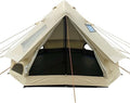 DANCHEL OUTDOOR B2I Inflatable Camping Tent 9.8ft No Center Pole Lightweight Blow Up Bell Tent with Stove Jack Skylight Pump Waterproof 300D Oxford Glamping Yurt for 1-3 Person Family