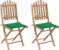 Patio Chairs Dining Chair Black Dining Chairs chairFolding Patio Chairs 2 pcs with Cushions BambooSuitable for Gardens courtyards