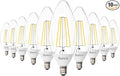 Sunco 10 Pack Dusk to Dawn LED Outdoor Light Bulb B11 Edison Filament Candelabra Bulbs for Porch Lighting 500 LM 5W (40W Equivalent) 5000K Daylight E12 Base Photocell Sensor UL