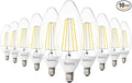 Sunco 10 Pack Dusk to Dawn LED Outdoor Light Bulb B11 Edison Filament Candelabra Bulbs for Porch Lighting 500 LM 5W (40W Equivalent) 3000K Warm White E12 Base Photocell Sensor UL