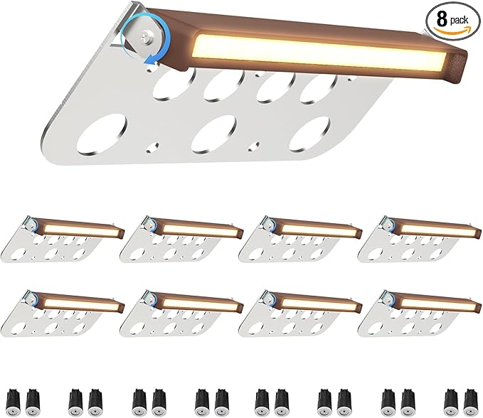 8 Pack 7 Inch Retaining Wall Lights 5W LED Hardscape Lighting 12V AC/DC Low Voltage Step Light 2700K Soft White IP65 Waterproof Outdoor Landscape Lighting for Patio Walls Stairs ETL