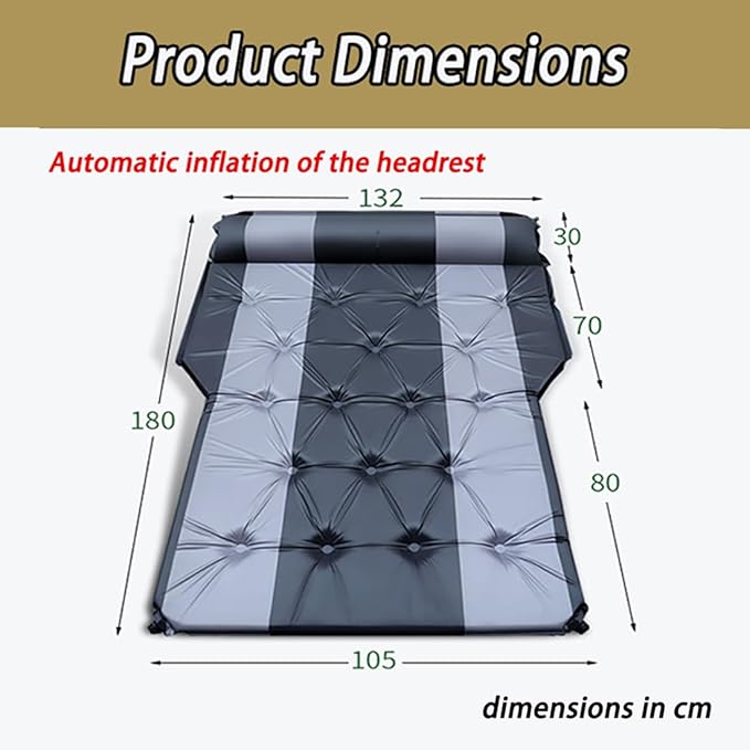 Self-Inflating Car Air Mattress for GMC Sierra EV 2024-2025 Pickup 5-Seater 5cm Thick Portable Foldable Double/Single Bed for Camping TravelSuede Fabric Khaki