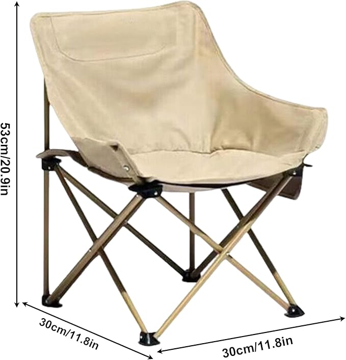 Generic Camping Chair - Folding Campsite Chair | Stable Portable Compact Folding Camping Chair | 165lbs Capacity Compact Folding Chair Lightweight Backpacking Portable Chair for Travel Beach Yellow