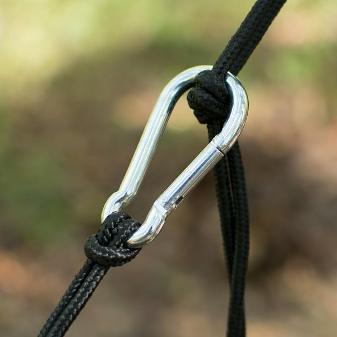 Fox Outfitters Neolite Single Camping Hammock - Lightweight Portable Nylon Parachute Hammock for Backpacking Travel Beach Yard. Hammock Straps &amp Steel Carabiners Included