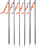 iBasingo 6-Pack Titanium Tent Stakes 20/24/30/35/40cm with Reflective Ropes Ultralight Backpacking Stakes for Camping Hiking Picnic Corrosion-Resistant &amp Durable Ground Pegs Ti4012P