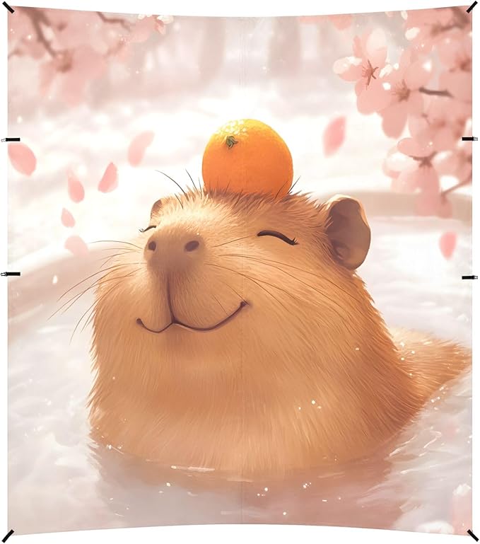 Camping Sun Shelters Capybara with Orange Beach Canopy 126 * 110.2in