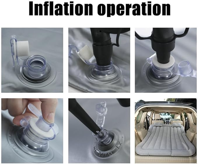 Car Inflatable Mattress for Toyota Sienna 2021 2022 2023 2024 Rear Trunk Air Cushion Camping Travel Folding Self Inflating Sleeping Pad Back Seat Air MattressesBeige