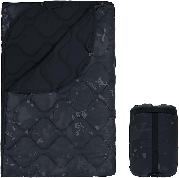 LOOGU Camo Blanket Waterproof Insulation Poncho Liner for Outdoor Camping Hiking Hunting Survival Backpacking Picnicking