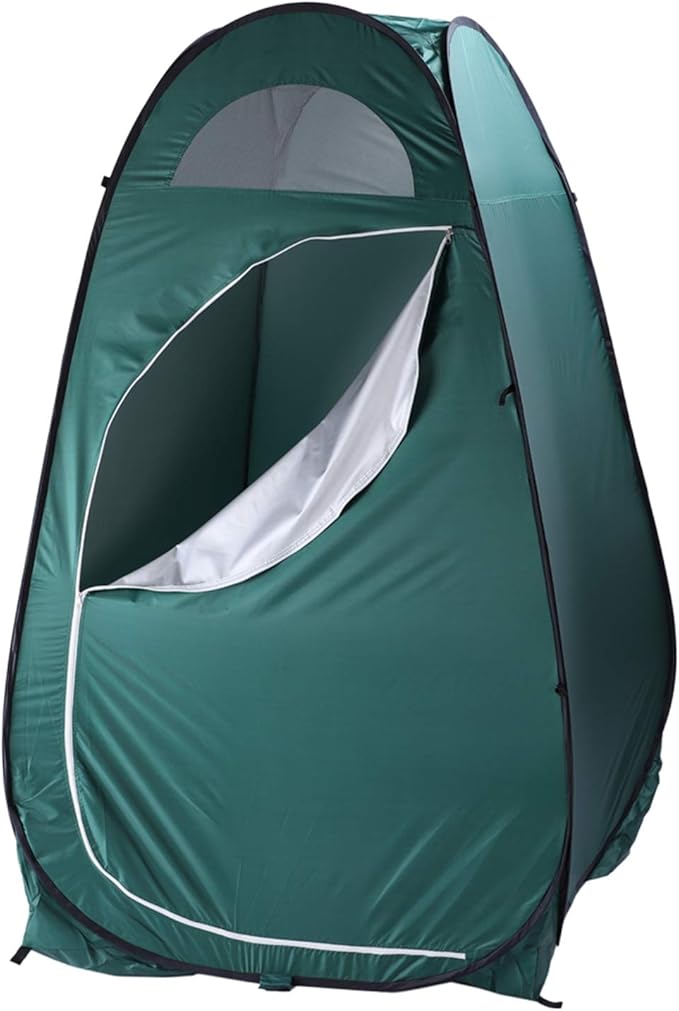Camping Shower Tent Portable Outdoor Pop-up Toilet Dressing Fitting Room Privacy Shelter Tent Army Green (3.94 x 3.94 x 6.23)'