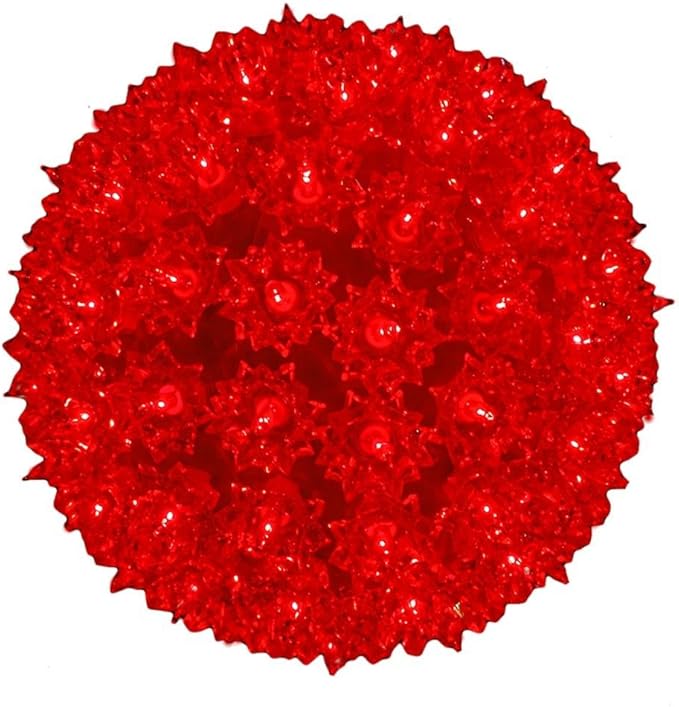 Novelty Lights 10in 150 Light Starlight Sphere Red Extra Large Ornament Ball Light 5ft Hanging Cord with S Hook 12ft Power Cord with Stackable Plug Commercial Grade