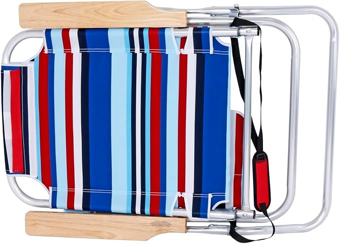 Large Heavy Duty Beach Chair for Big &amp Tall Adults 300 lbs Capacity Aluminum Tubing - 4 Reclining Positions