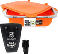 16L Orange Collapsible BBQ Prep Tub with Locking Lids &amp 21 Inch Oxford Black BBQ Blanket for Resting Meat