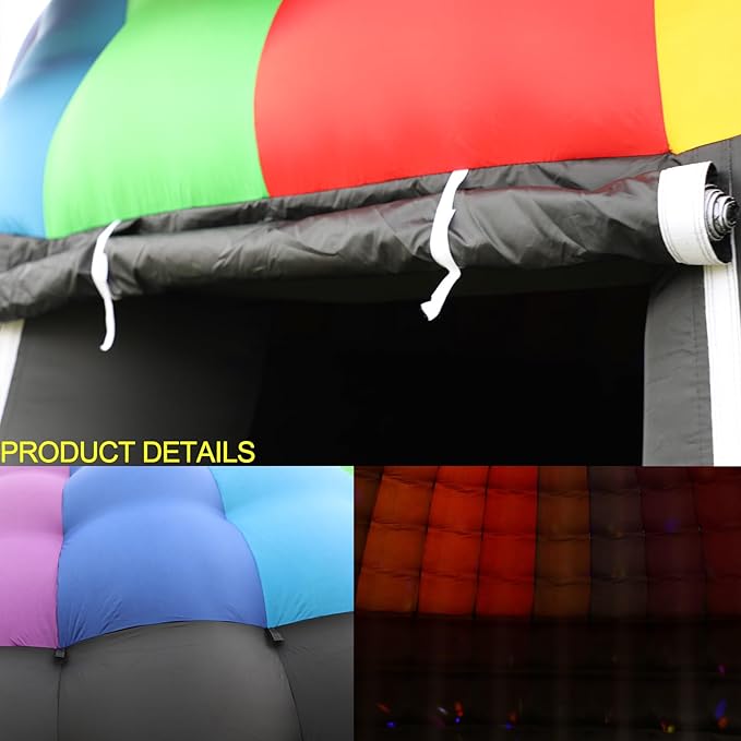 Large Black Inflatable Night Club Diameter 18Ft Roundness Inflatable Party Tent Disco Gazebo Event House for Wedding Birthday Raves Dance Floor Yard Party Business Inflatable Tent