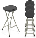 Goplus Folding Stool 4 Pack 28 Inch Foldable Camping Seat for Adults with 550 lb Capacity Portable Plastic Fold up Round Stool with Handle for Fishing Hiking Gardening BBQ