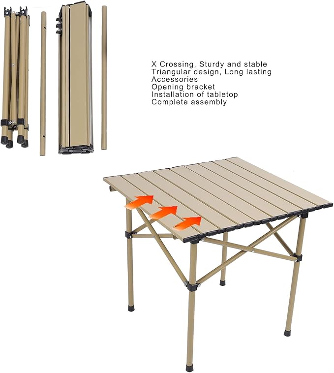 Lightweight Folding Aluminum Alloy Camping Table and Chairs Set with Storage Bags for Outdoor Camping
