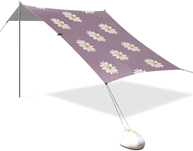 Beach Tent Sun Shelter Sweet Daisies Lightweight &amp Easy Setup Beach Shade Canopy for Camping Fishing