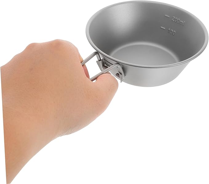Outdoor Titanium Camping Bowl Portable Camping Bowl Titanium Camp Dishes for Hiking Picnic and Outdoor Dining