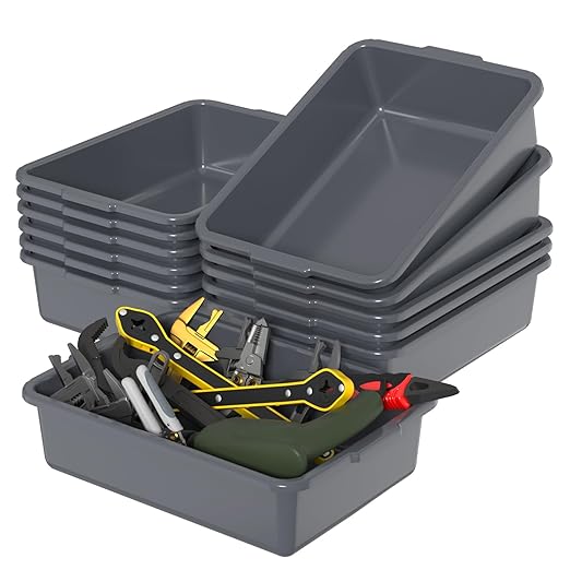 13 L Plastic Commercial Bus Tubs Plastic Commercial Wash Basins 12 Packs