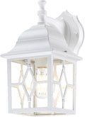 LIT-PaTH Outdoor Wall Lantern White Large Exterior Wall Light Fixture E26 Base Anti-Rust Aluminum Porch Lighting for Outside Patio Garage 1 Pack