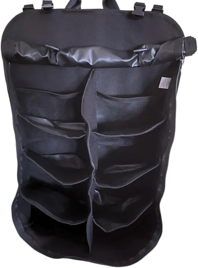 Tire Table Camp Organizer Hanging Storage Bag | Has 8 Pockets and Hangs Up | WaterProof Coating | Folds in Half for Compact Storage | Holds All Campsite Basics