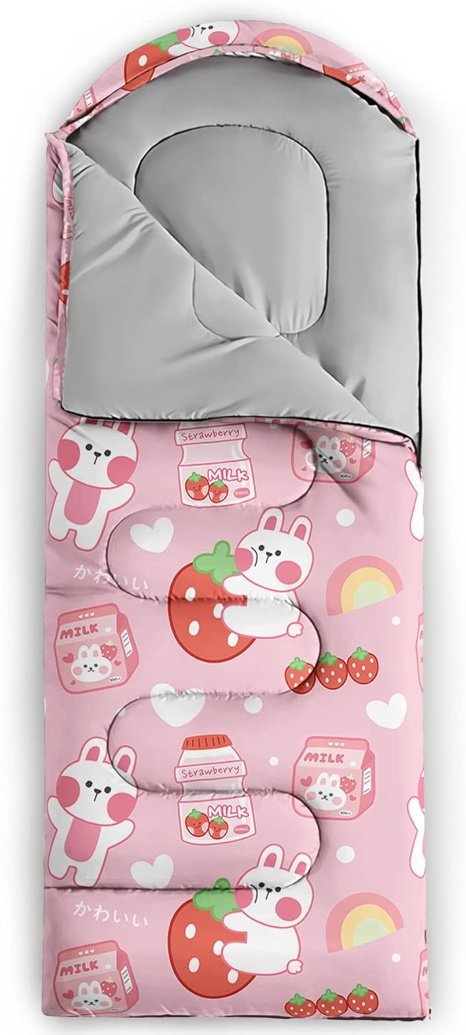 QOOMO Camping Sleeping Bags3 Season Warm &amp Cool WeatherLightweightWaterproof Sleeping Bags for Adults &amp KidsTravelingand OutdoorsCamping Gear Equipment