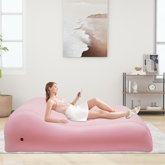 BBL Bed Inflatable Air Mattress with Hole for Sleeping Post Surgery Recovery Blow Up Recline Couch for Brazilian Butt Lift Pregnancy Pillow Blow Up Bed with Hole Air Mattress Sofa w/Pump
