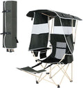 CDEN Canopy Chair Chair with Shade Umbrella Chairs Foldable Camping Chairs with Detachable Footrest Cooler Bag Cup Holder for Camping Picnic Sports Patio Traveling (1 Pack)