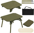 Foldable Camping Table | Adjustable Height Portable Camp Table for Backpacking Picnic &amp Car Travel | Compact Small Folding Table with Carrying Bag &amp Cup Coasters | Camping Essentials