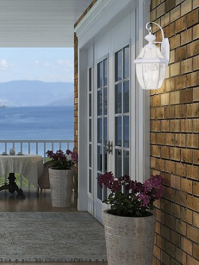 Livex Lighting 2251-07 Monterey 2 Light Outdoor Bronze Finish Solid Brass Wall Lantern with Clear Beveled Glass 20.25 x 10.5 x 20.25