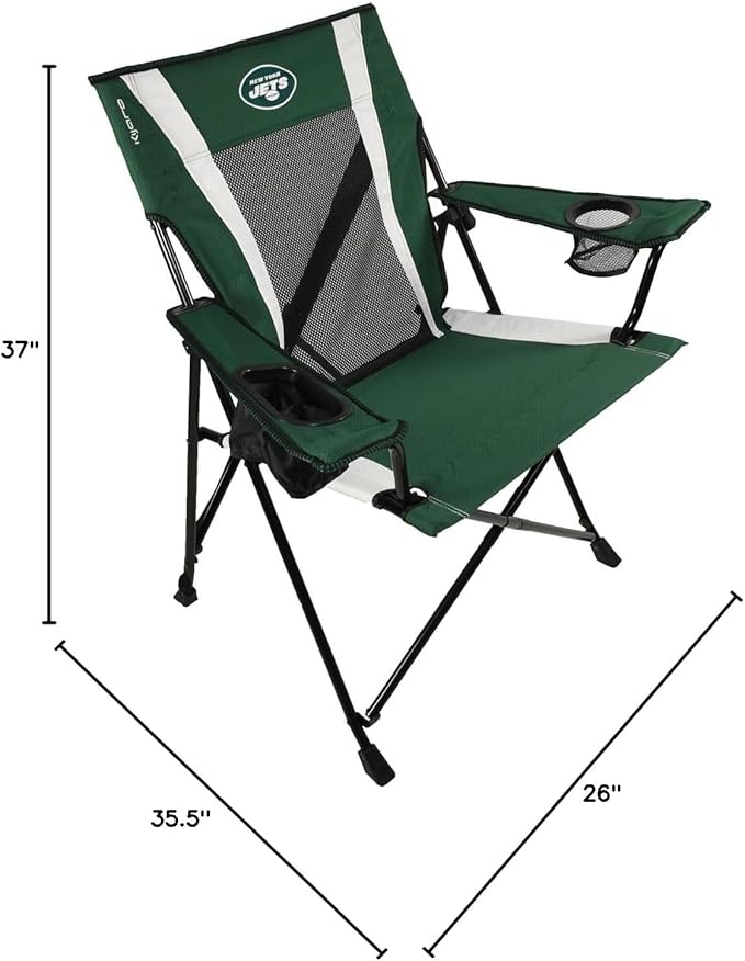 Kijaro Dual Lock Pro Sports Fan Folding Chair 26 L x 35.5 W x 37 H New York Jets