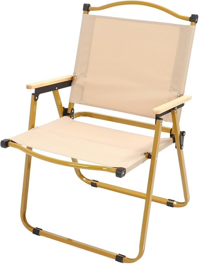 Walfront Portable Folding Camping Folding Camping Chair Foldable Chair for Fishing Picnic Beach and Sports 330 Pound Capacity