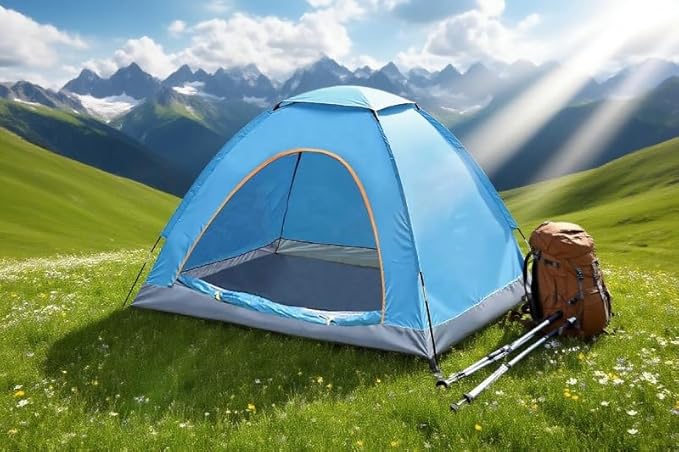 Tent for Camping - Lightweight Backpacking Tent with Rain Fly Waterproof &amp Windproof Easy Setup Portable Carry Bag - for Hiking Beach Outdoor Adventures