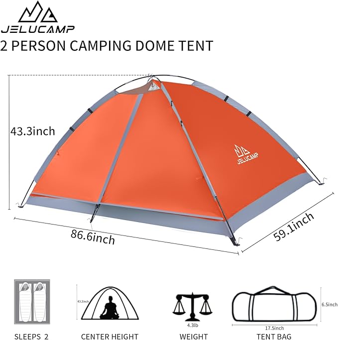 1/2/4/5/6 Person Dome Tents for Camping Lightweight Portable Backpacking Tent Small Easy Set Up Outdoor Waterproof Camping Hiking Tent for Adults